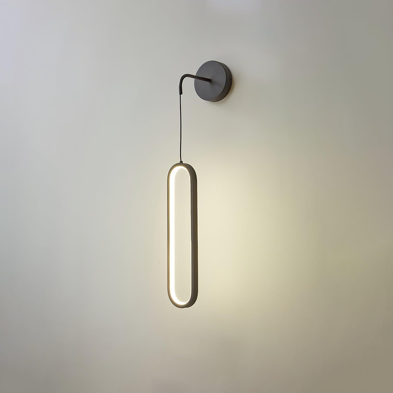 Illuminated Black-option oval wall light