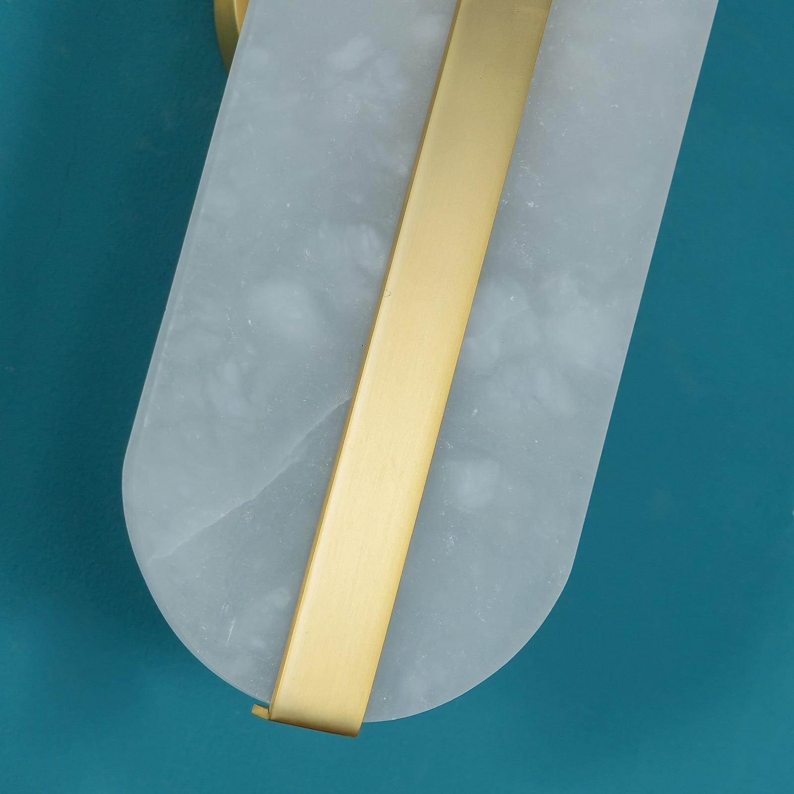 Unlit veined shade and straight Brass band