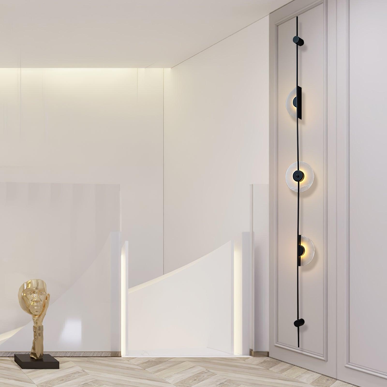 Alabaster Orb Vertical Wall Sconce - Cueteks