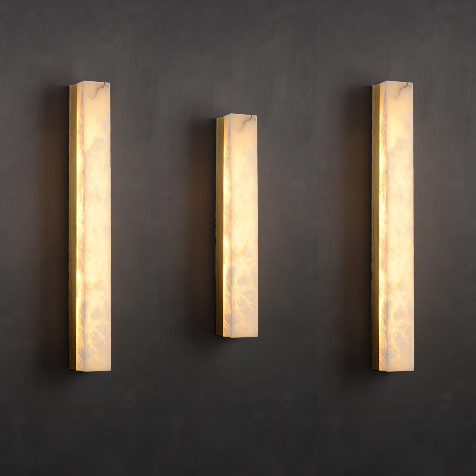 Emerson linear alabaster LED wall light
