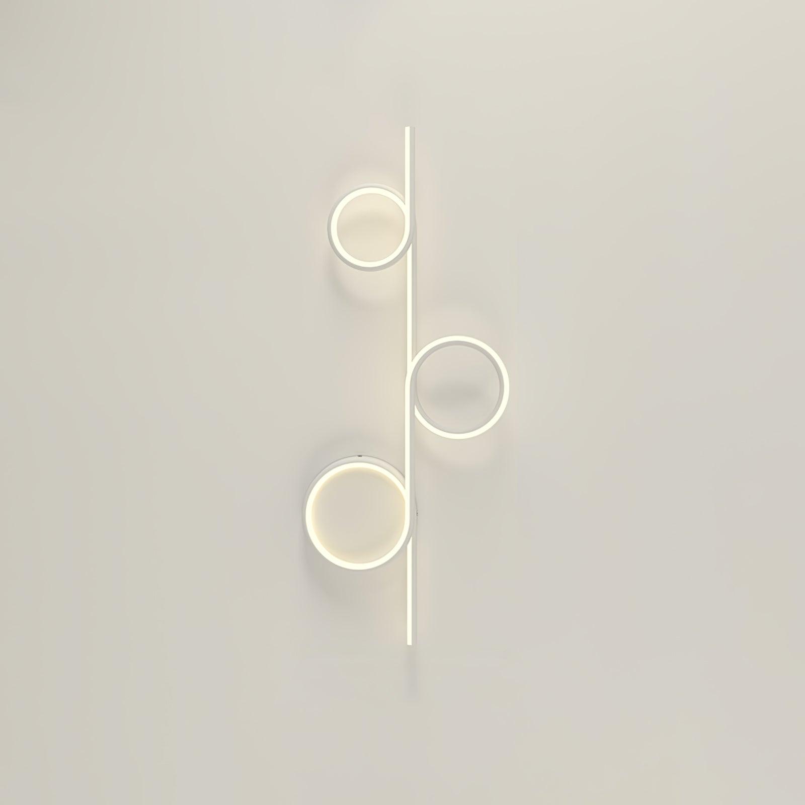 White three-ring Rhythmic Line LED light with a straight light bar