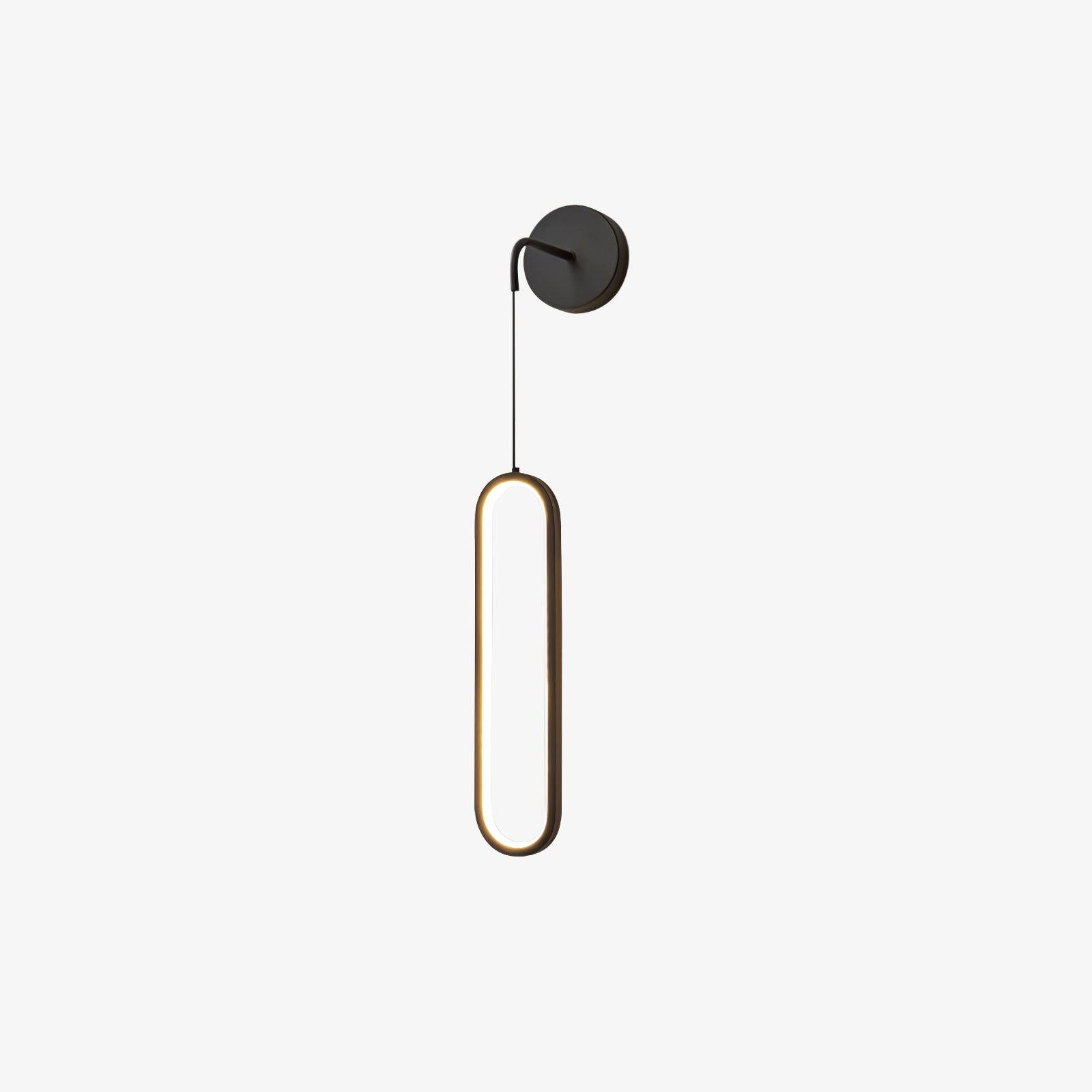 Dark wall plate with narrow suspended oval ring