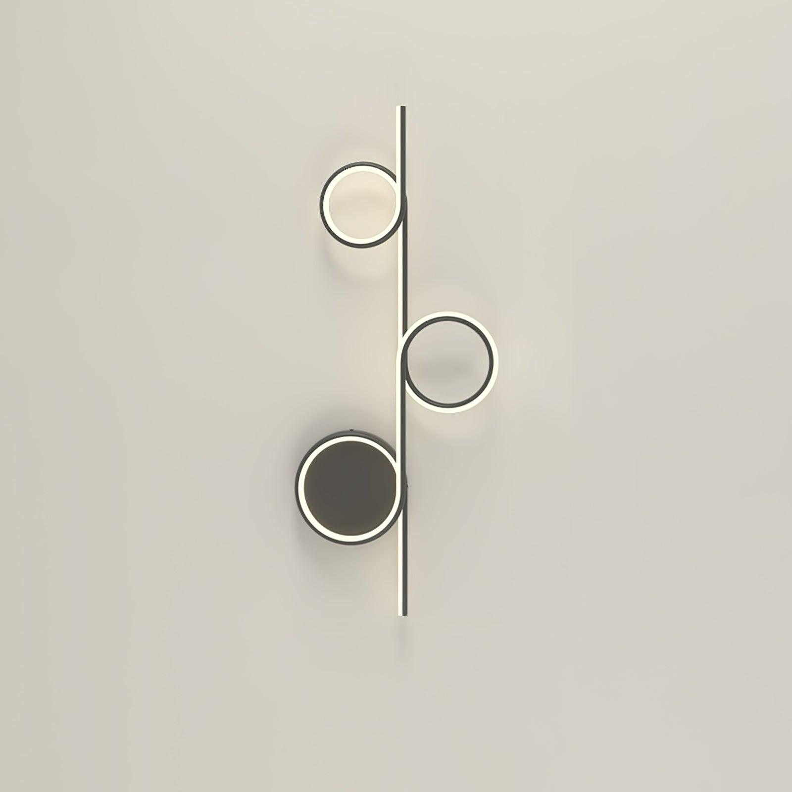 Black three-ring Rhythmic Line LED light with a straight light bar