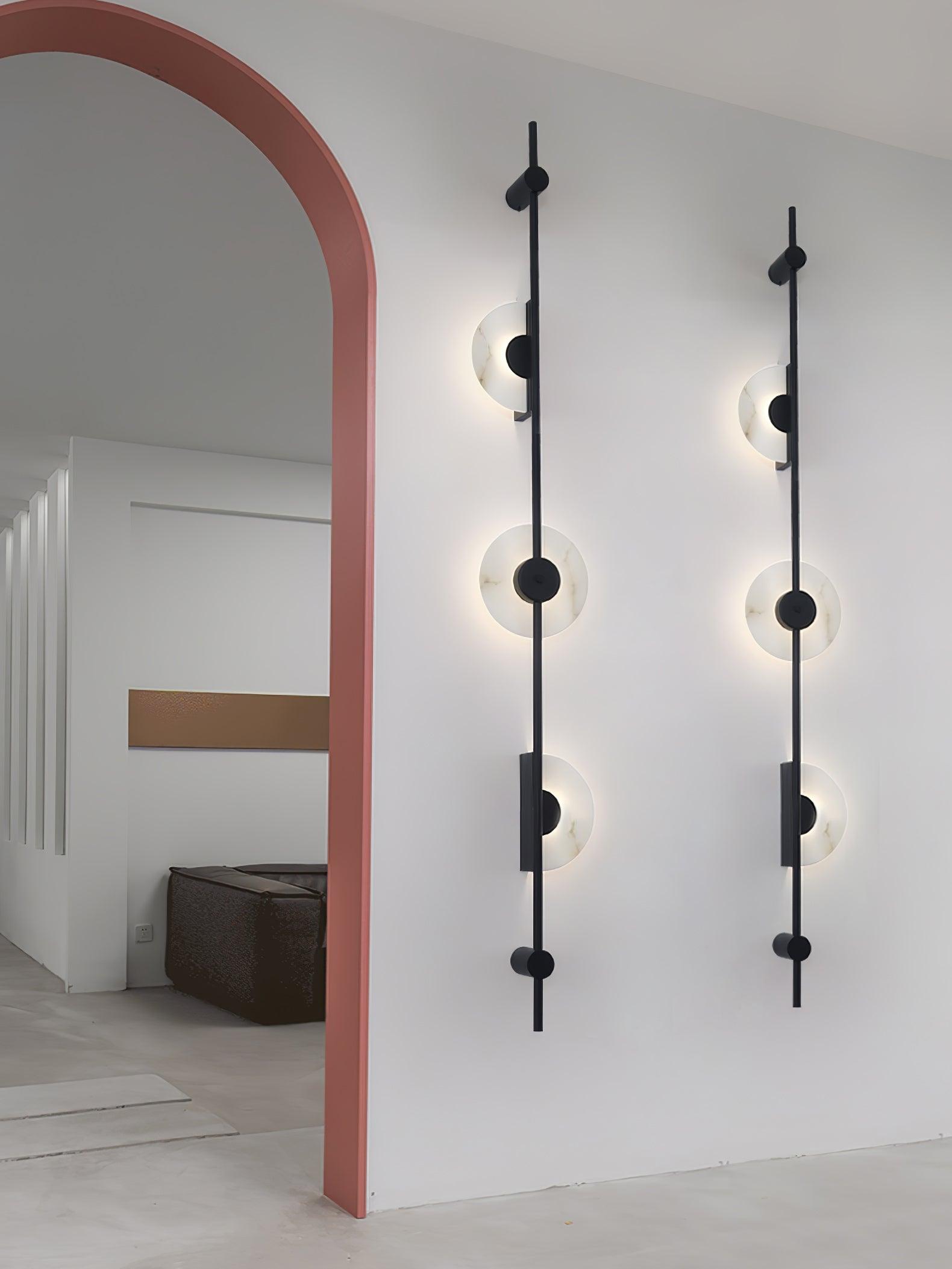 Alabaster Orb Vertical Wall Sconce - Cueteks