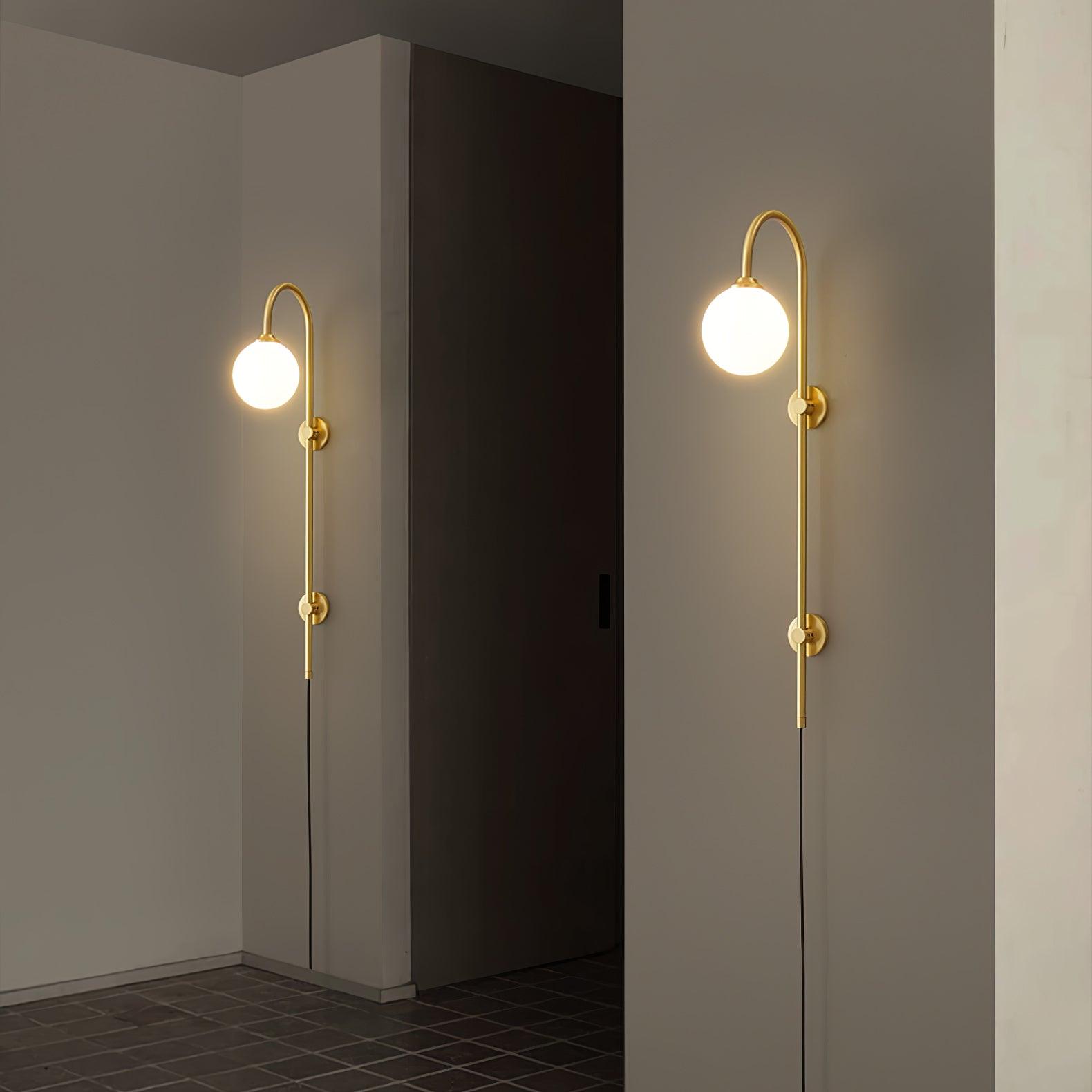 Globe Brass Wall Sconce - Cueteks