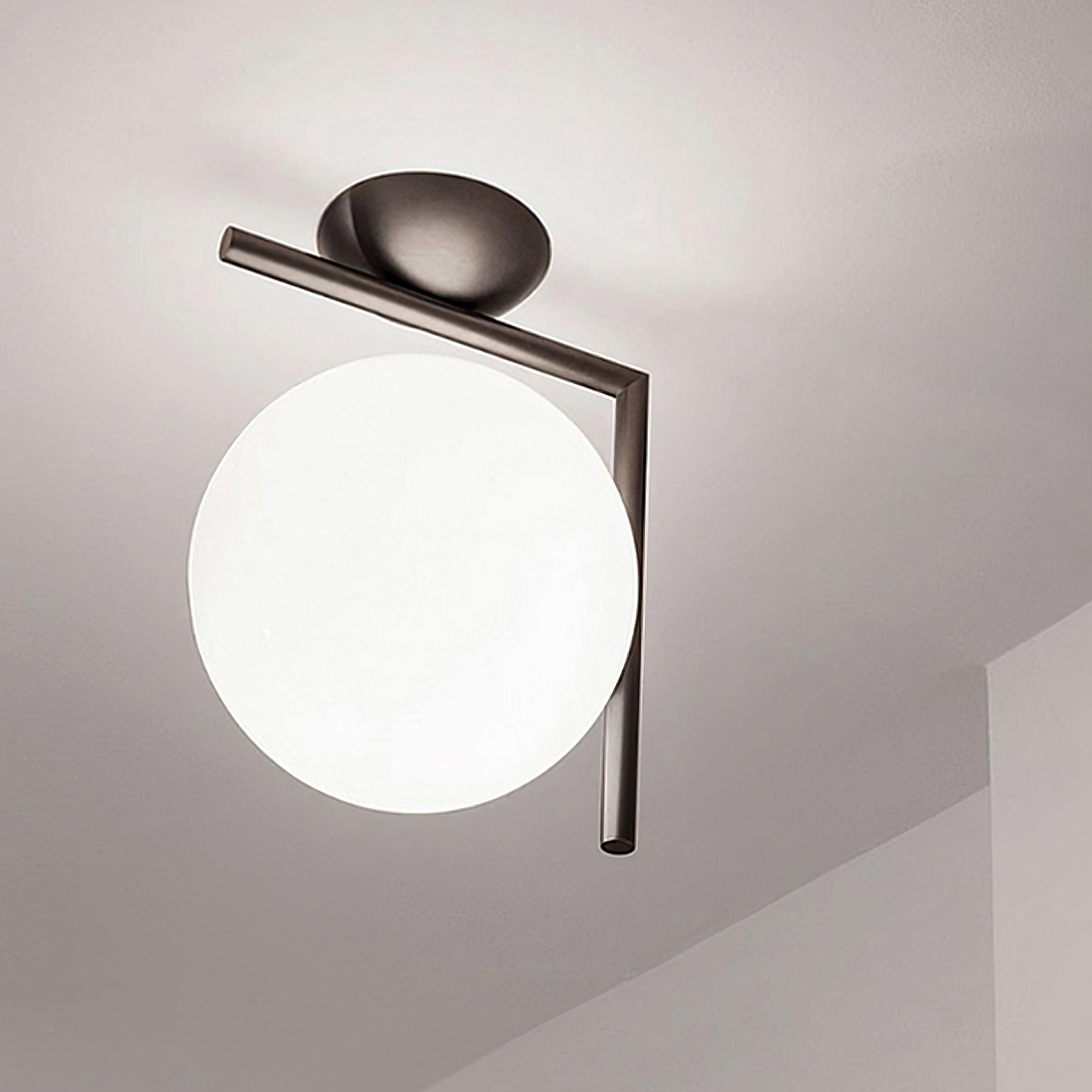 Opal glass globe wall light