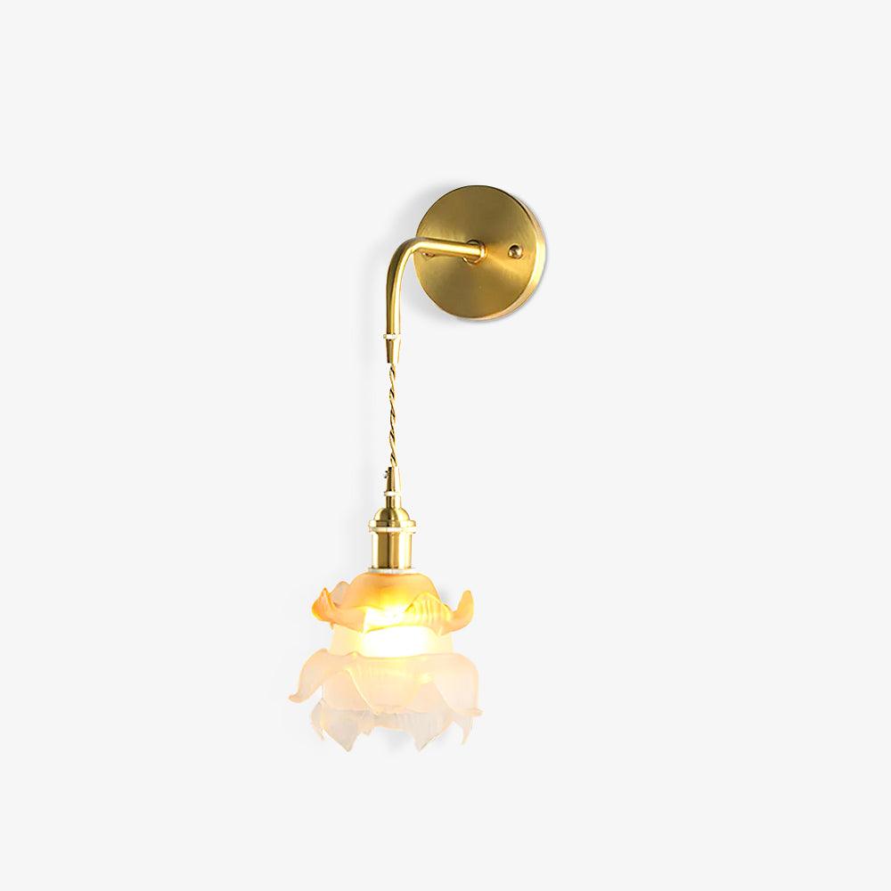 Laura floral glass wall lamp against a white background