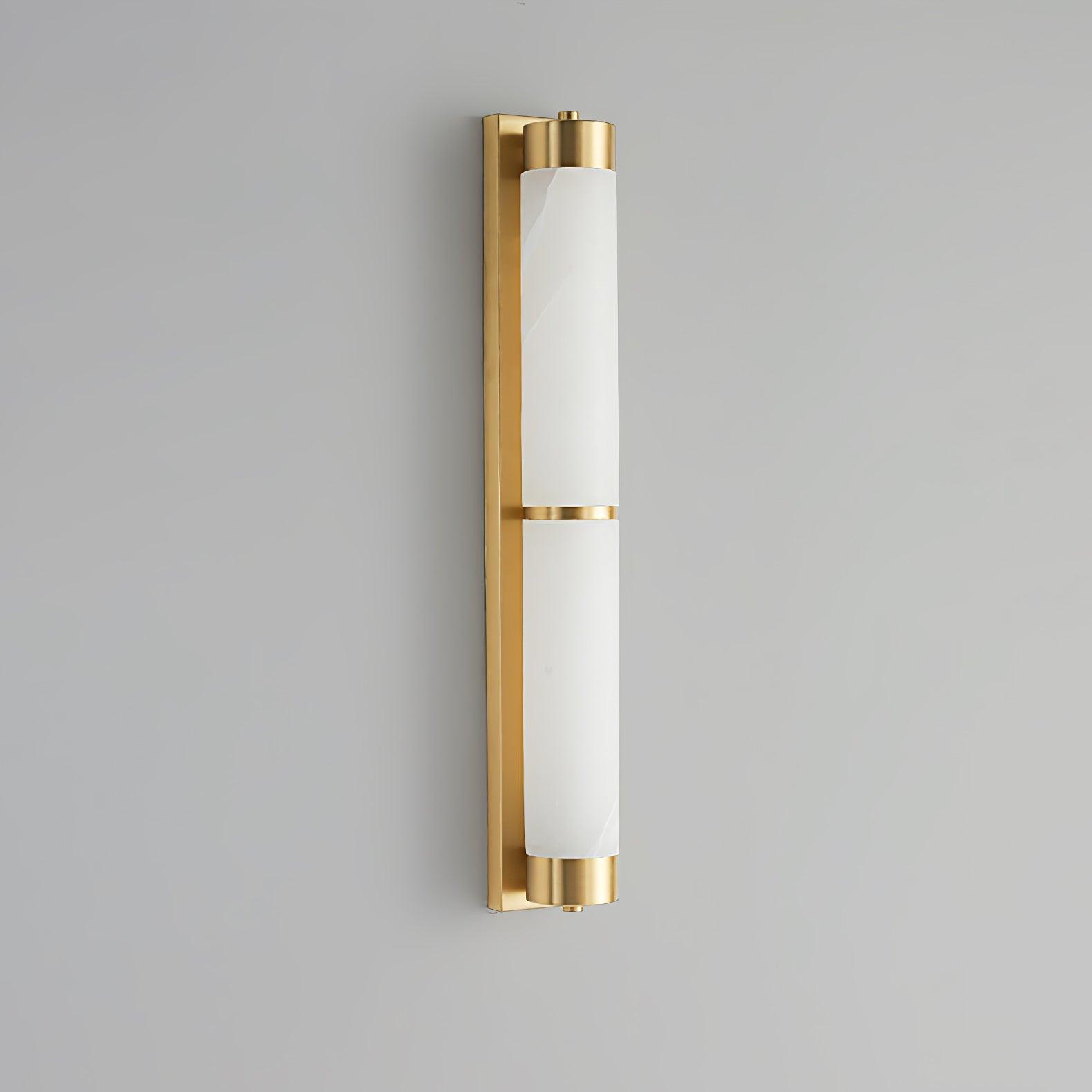 Cylindra Alabaster Brass Wall Light - Cueteks
