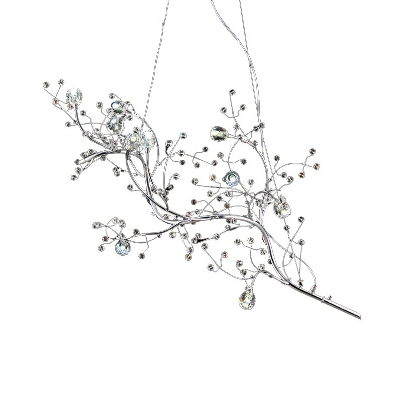 Olivia silver-tone branching fixture suspended by thin lines