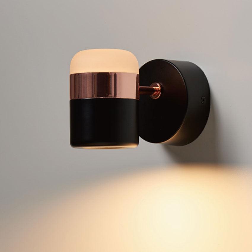 Adjustable cylindrical LED wall light