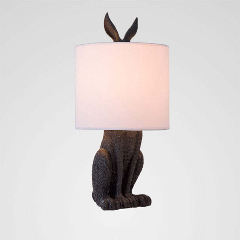 Alice Kaninchen Zylinder Tischlampe Metall, Schwarz/Weiß/Gold - Cueteks