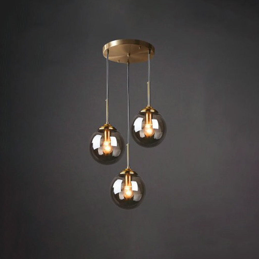 Valentina Modern LED Pendelleuchte Glaskugel, 3 Farben, Esstisch, Metall Glas - Cueteks