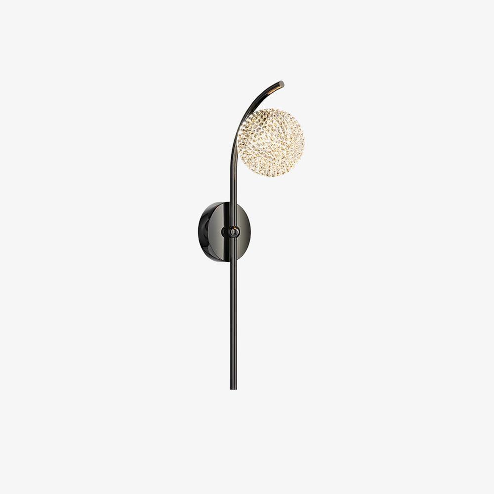 Black curved stem and round clear head on a plain background