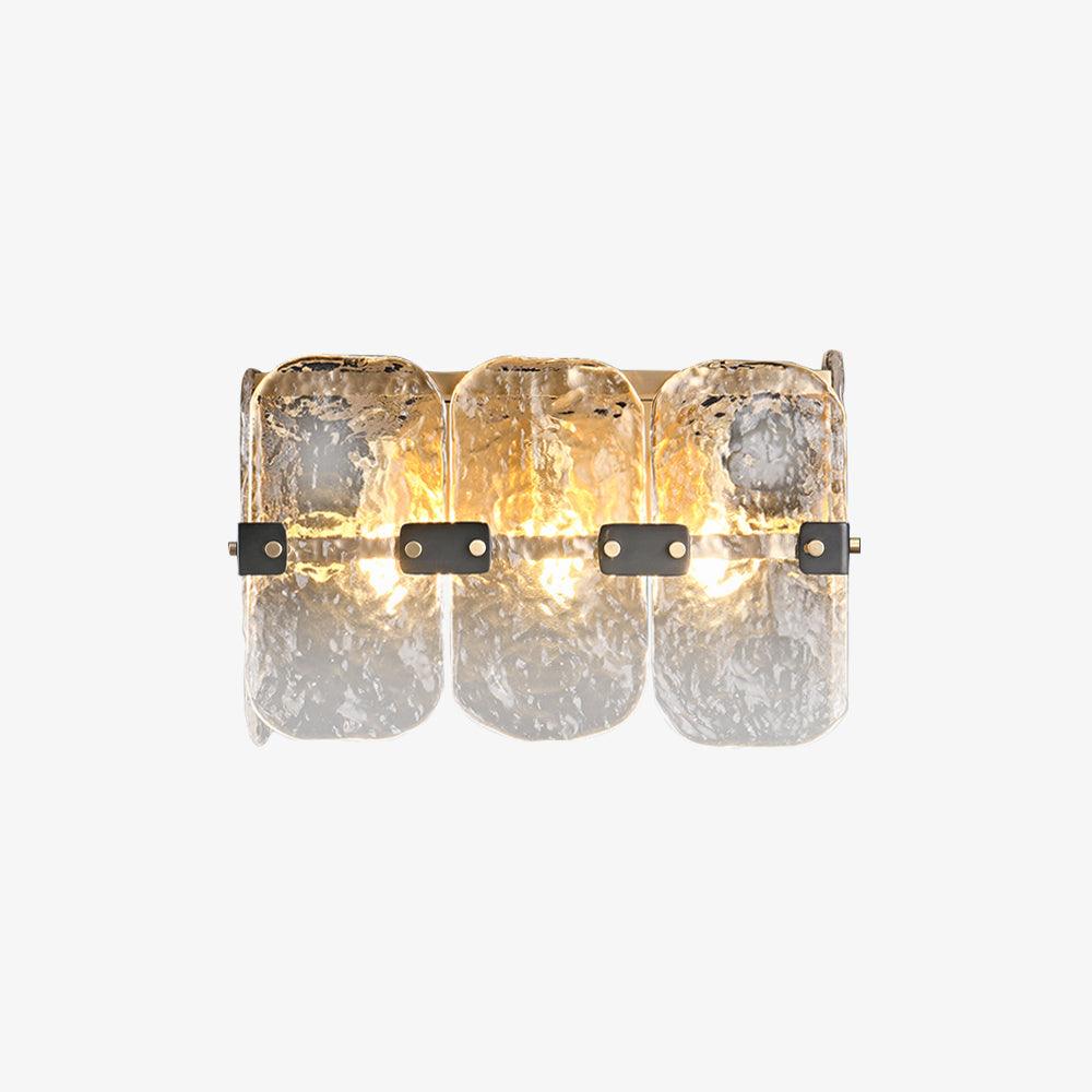 Front view of the Massive textured-glass wall light