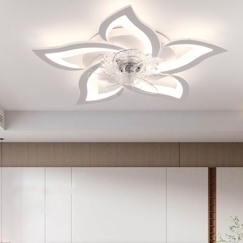 Hana Flower Ceiling Fan with Light, 2 Color, L 25.5" - Cueteks