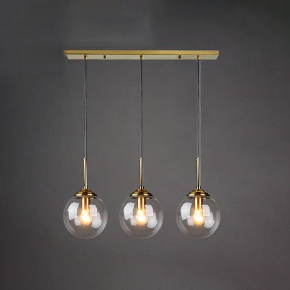 Valentina Modern LED Pendelleuchte Glaskugel, 3 Farben, Esstisch, Metall Glas - Cueteks