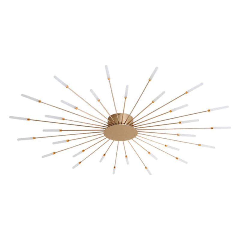 Lowry Industrial LED Deckenleuchte Schwarz/Gold Wohnzimmer Metall - Cueteks