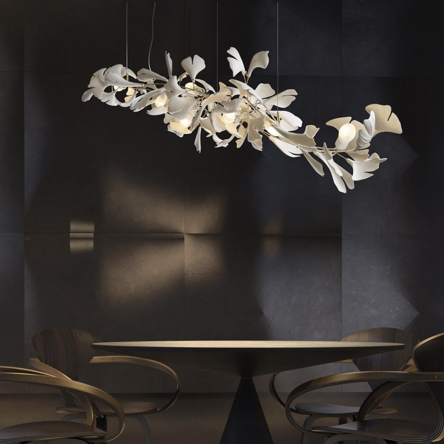 Olivia CeraFall Modern Art Deco Organic Chandelier Metal Ceramics - Cueteks