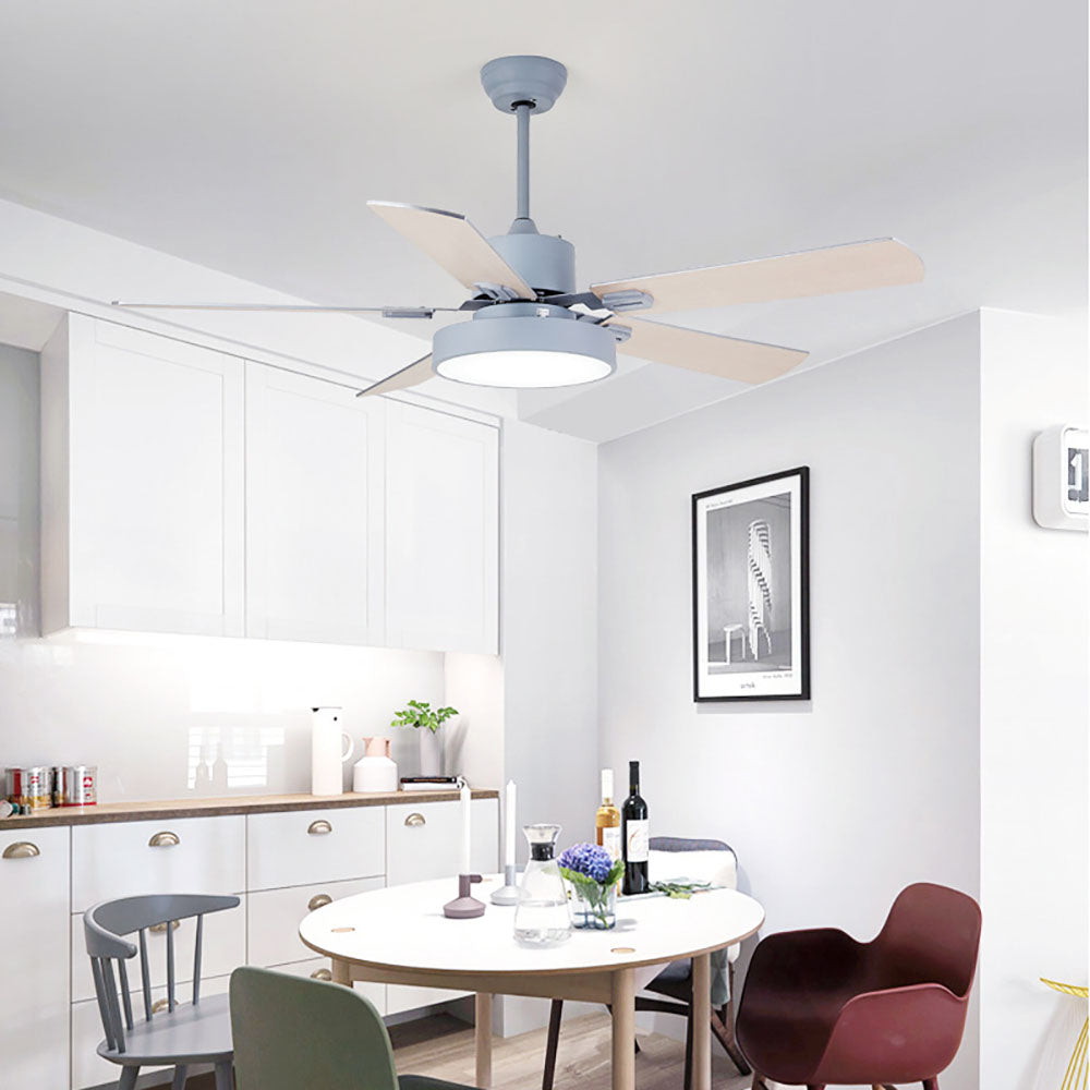Morandi 5-Blade Ceiling Fan with Light, 4 Color - Cueteks