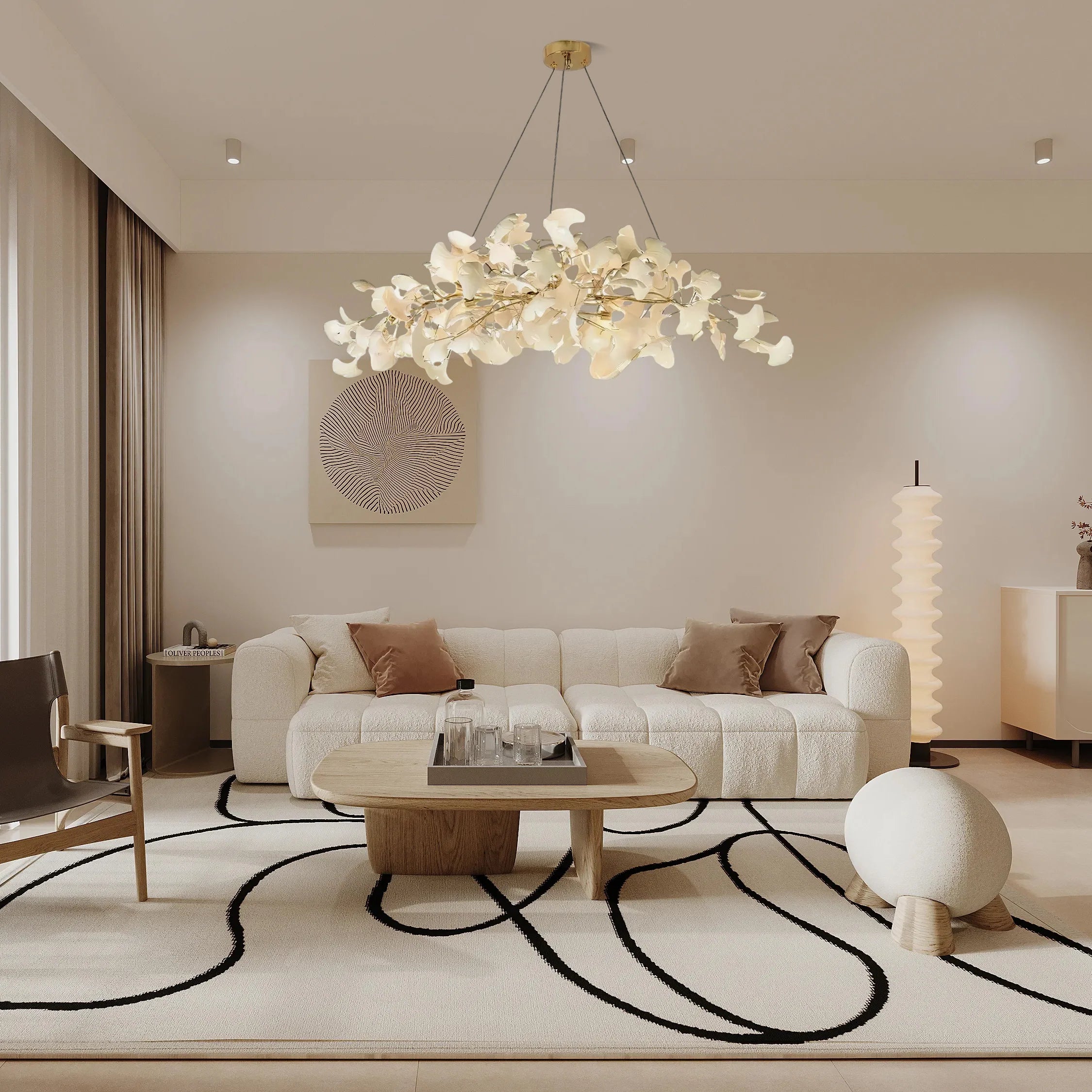 Olivia Modern Gold Metal/Acrylic Art Deco Chandelier Living Room - Cueteks