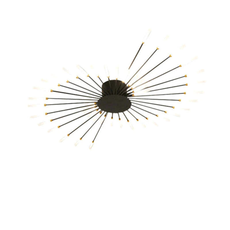 Lowry Industrial LED Deckenleuchte Schwarz/Gold Wohnzimmer Metall - Cueteks
