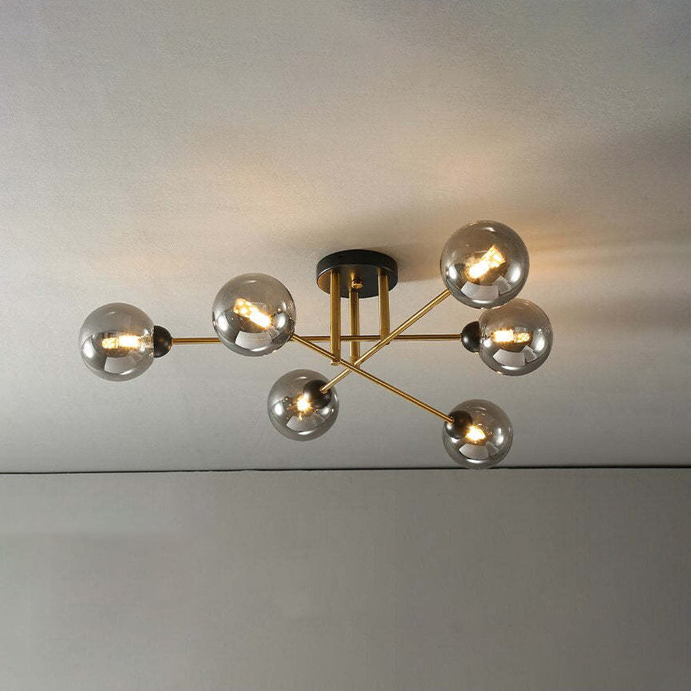 Valentina Industrial Glass Globe Chandelier LED, 6 Style - Cueteks