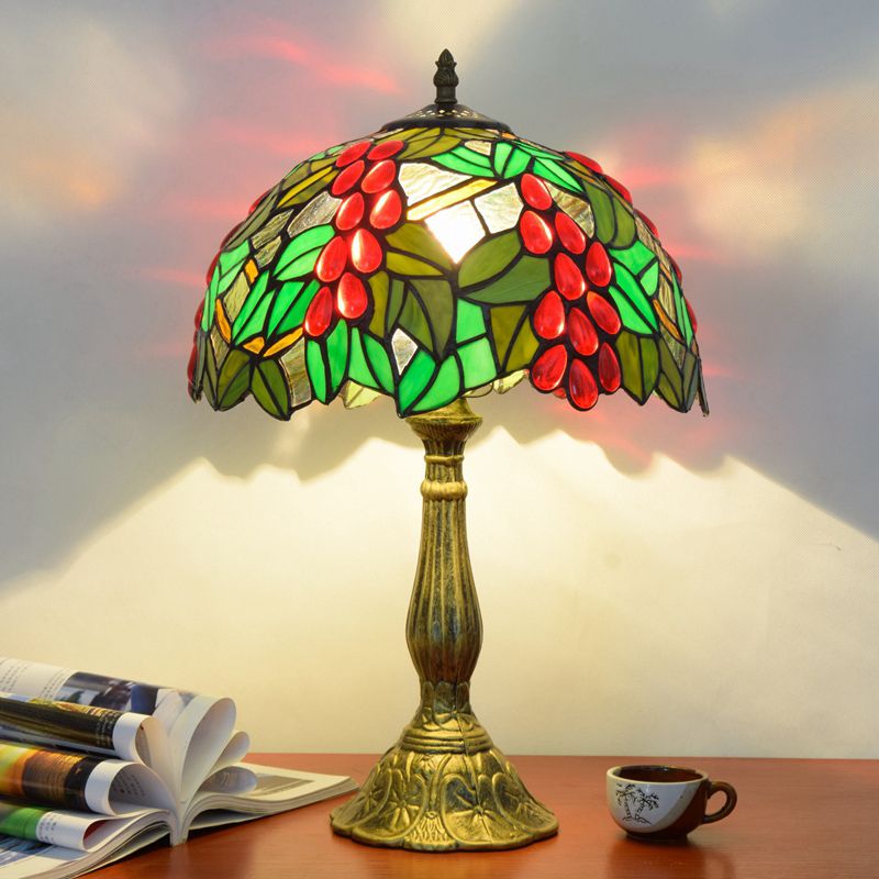 Alessio Design Bunt LED Tischlampe mit Kuppelschirm Wohn/Schlafzimmer Metall&Glas - Cueteks
