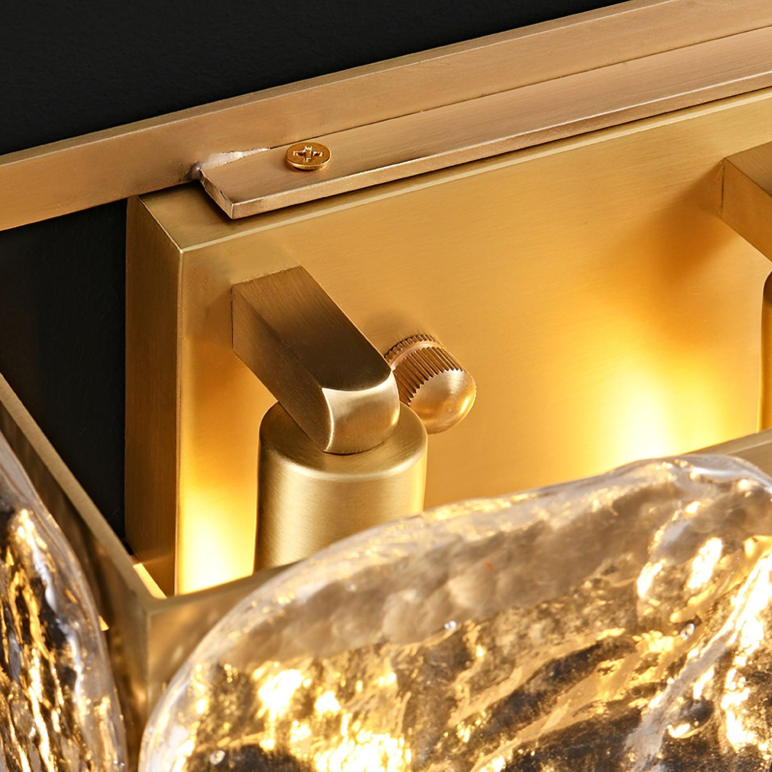 Brass-coloured mounting box, bracket and rear connection