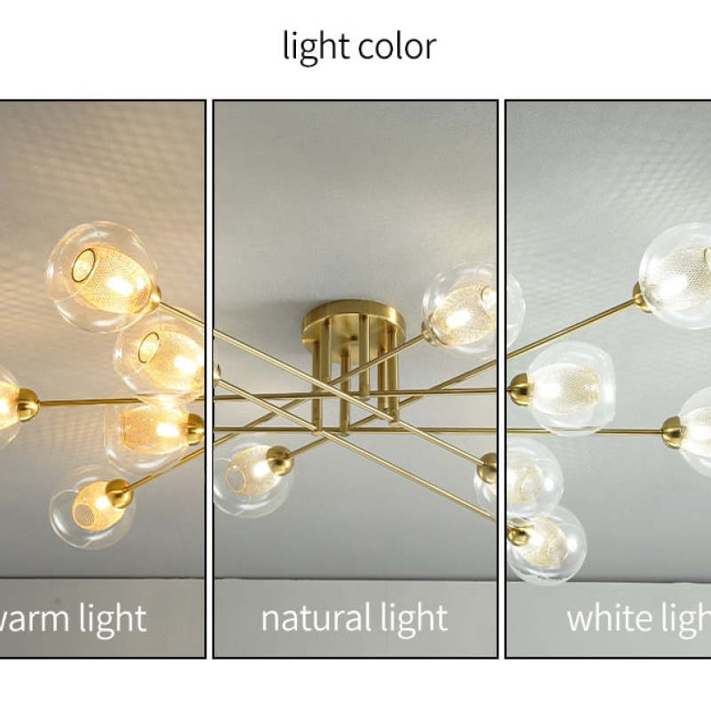 Valentina Industrial Glass Globe Chandelier LED, 6 Style - Cueteks