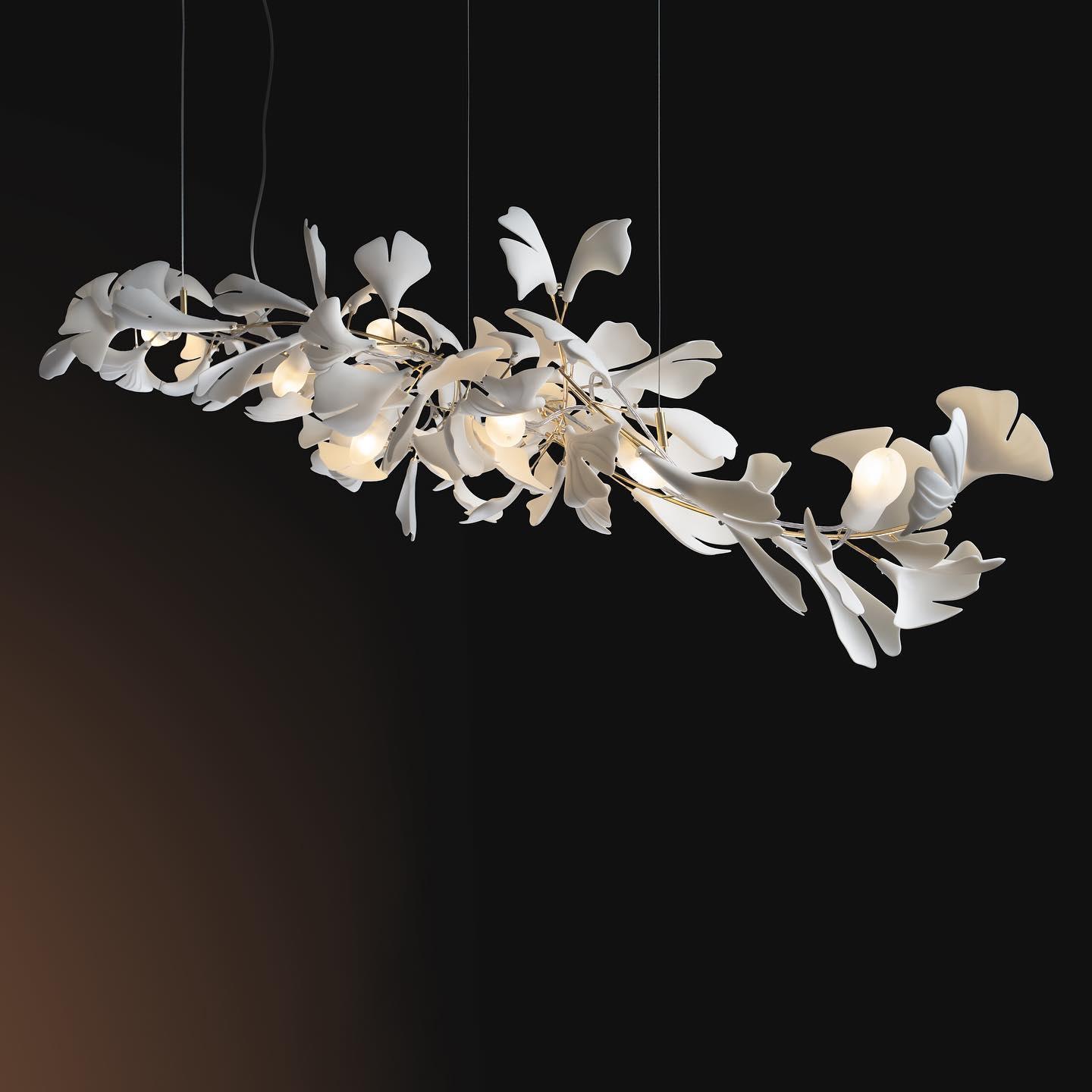 Olivia CeraFall Modern Art Deco Organic Chandelier Metal Ceramics - Cueteks