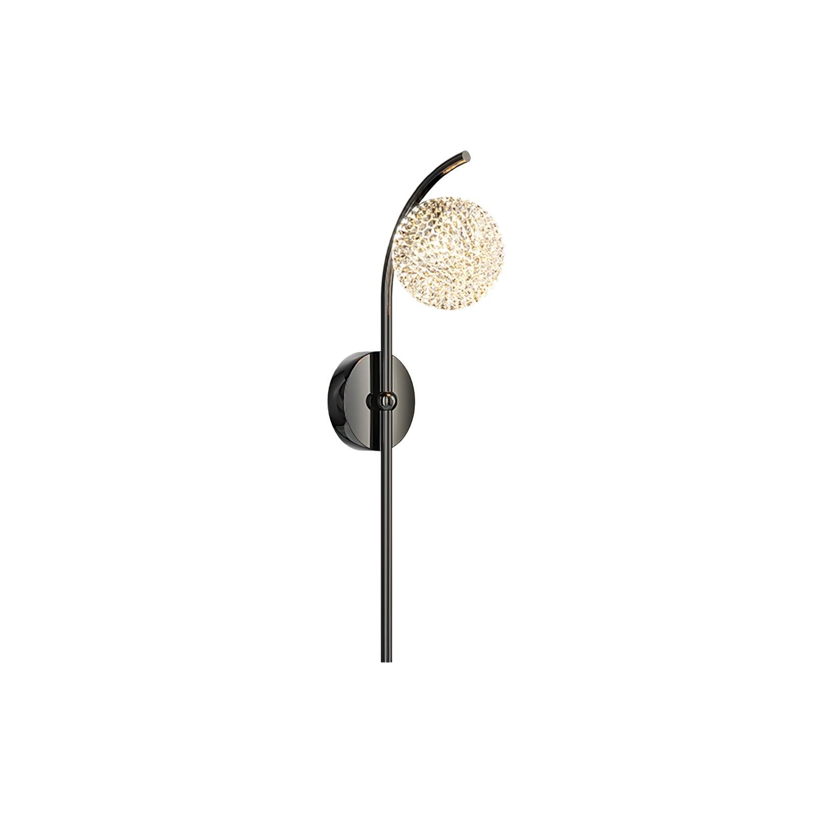 Black curved-stem fixture with Clear round head