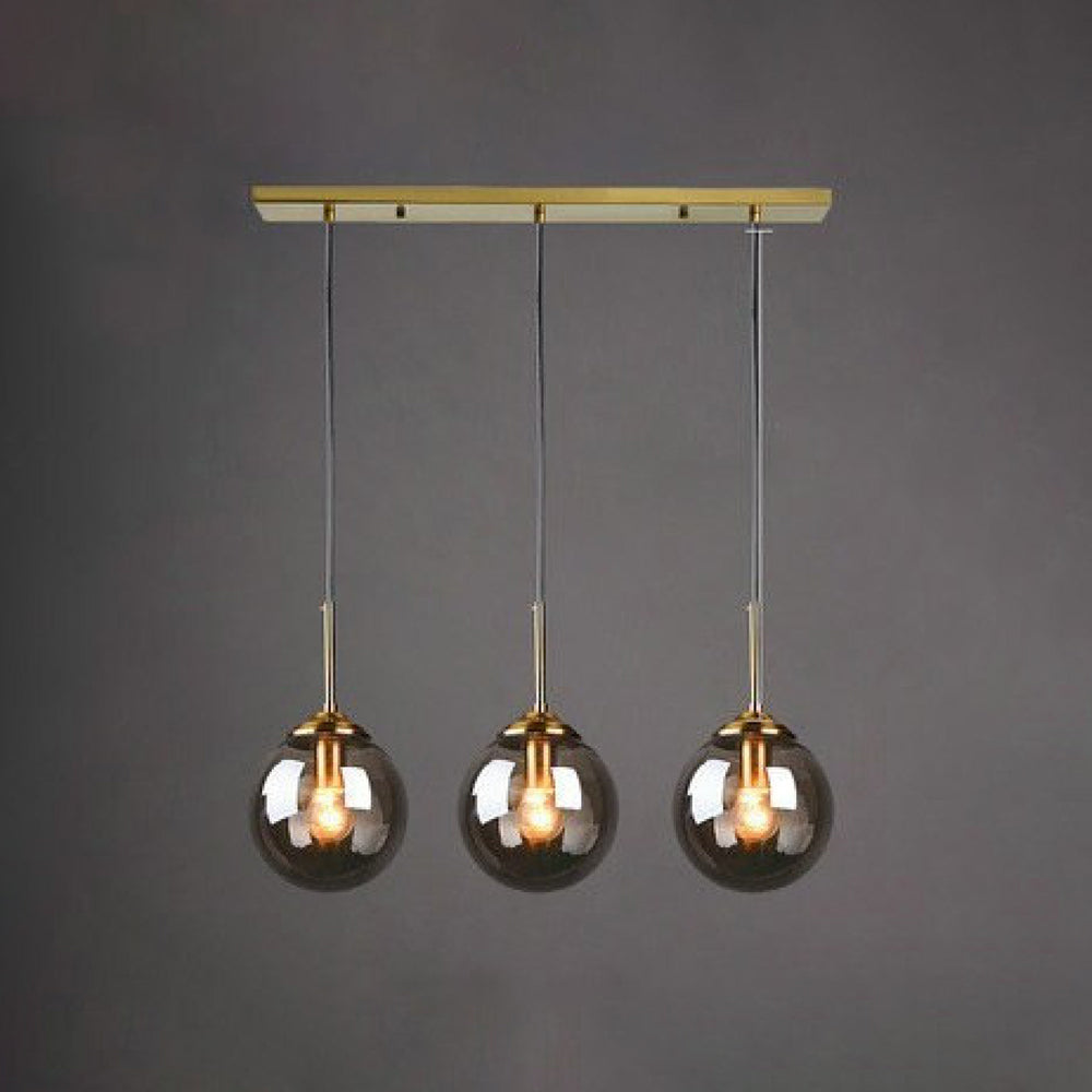 Valentina Modern LED Pendelleuchte Glaskugel, 3 Farben, Esstisch, Metall Glas - Cueteks