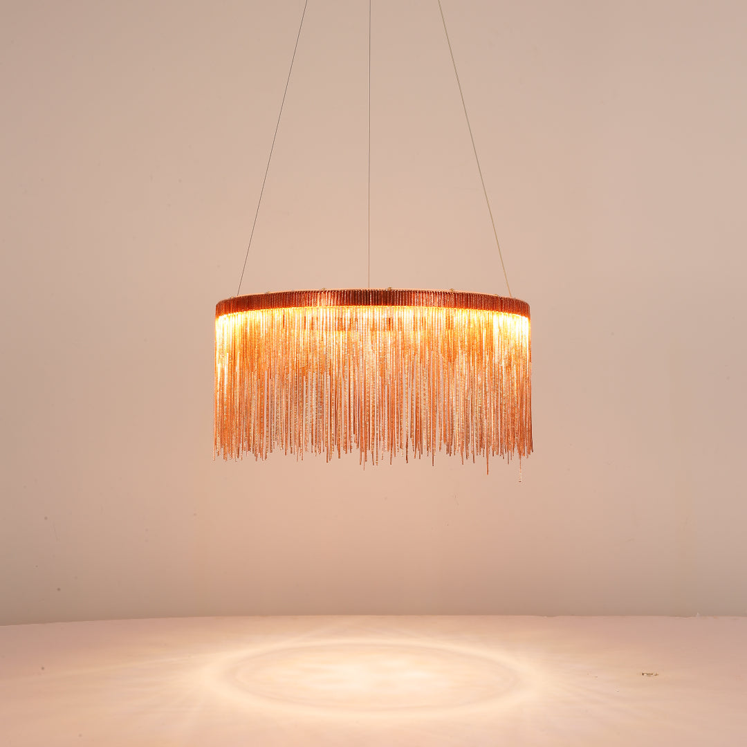 Colon Tassel Chain Art Deco Pendant Light Silver/Gold Living Room/Hall - Cueteks