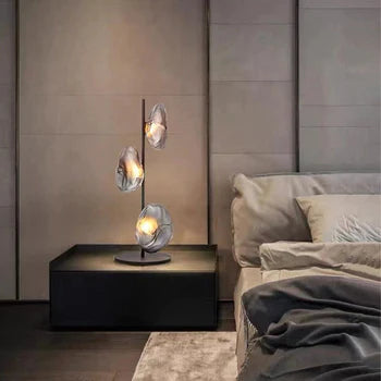 Byres Designer Unregelmäßige Metall/Keramik Tischlampe, Gold/Klar/Grau/Schwarz - Cueteks