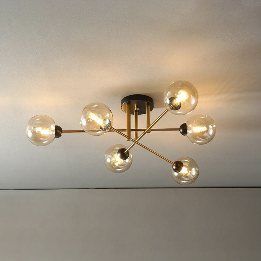 Valentina Industrial Glass Globe Chandelier LED, 6 Style - Cueteks