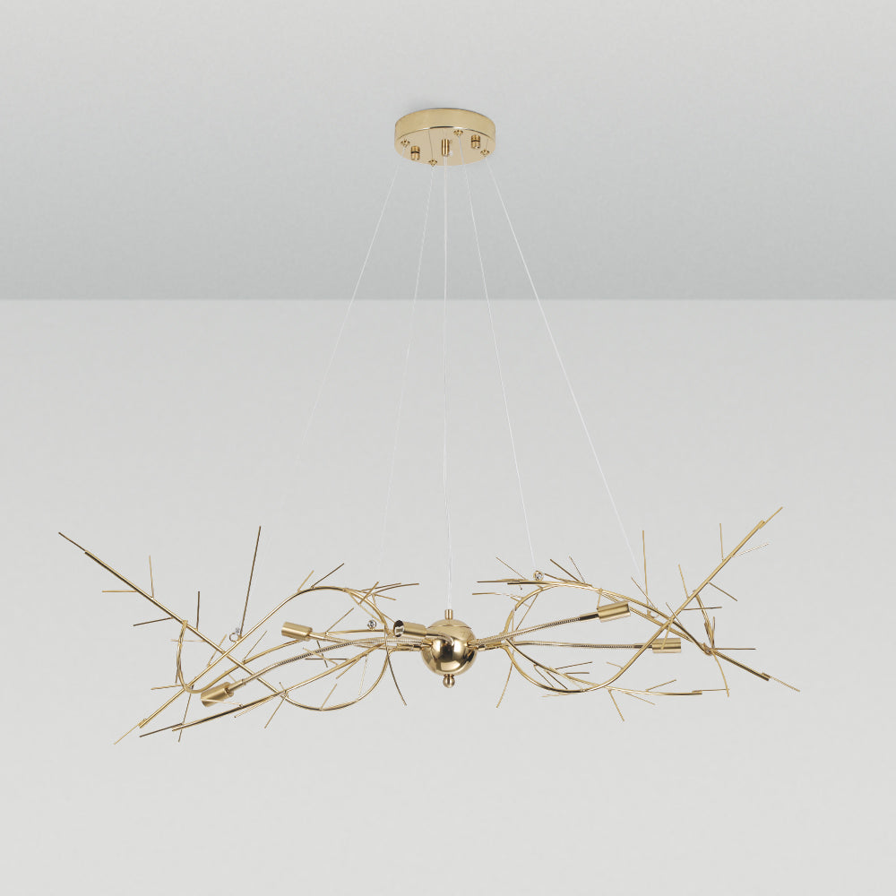 Olivia Gildglow Luxury Ceramic Chandelier Large Foyer Gingko Leaf Living Room - Cueteks