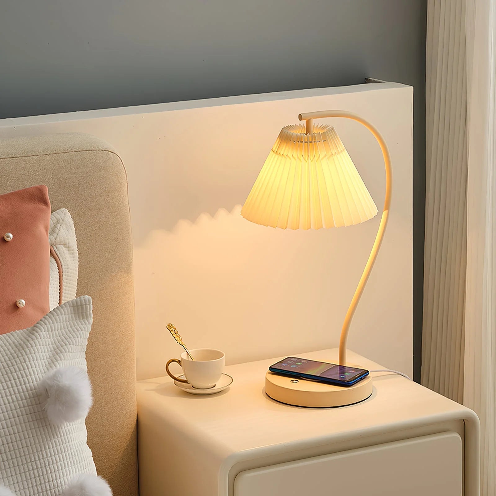 Ozawa Nordlux LED Tischlampe Weiß/Gelb Schlafzimmer/Arbeitszimmer - Cueteks