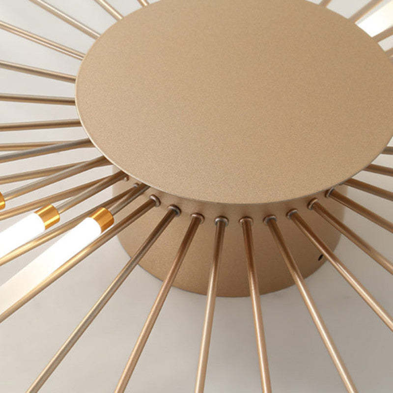 Lowry Industrial LED Deckenleuchte Schwarz/Gold Wohnzimmer Metall - Cueteks