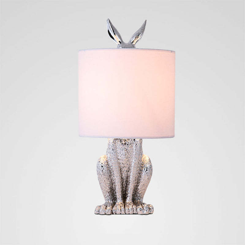 Alice Kaninchen Zylinder Tischlampe Metall, Schwarz/Weiß/Gold - Cueteks
