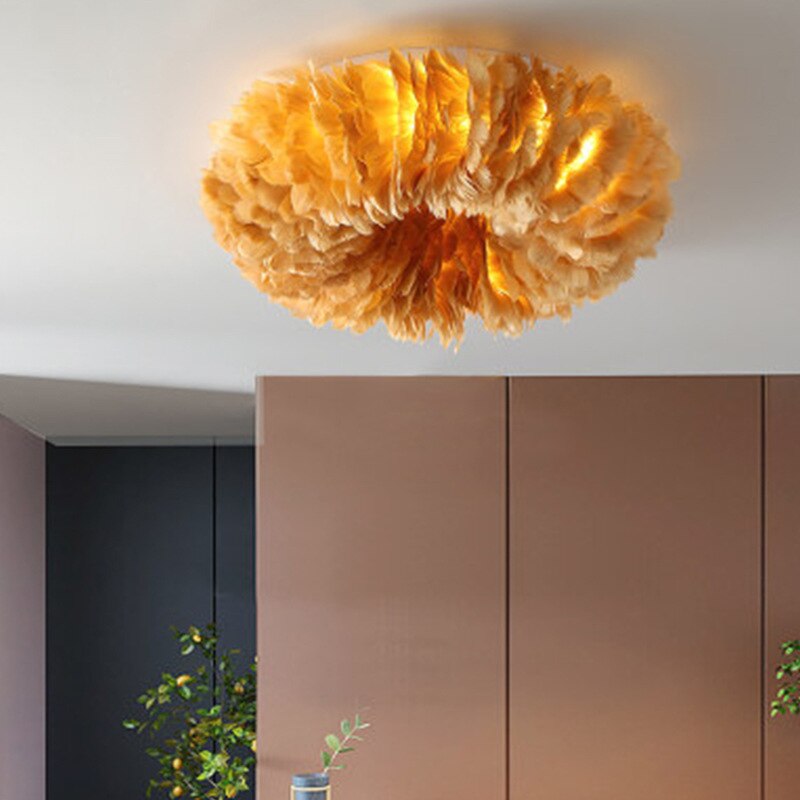O'Moore Boho LED Deckenleuchte Kreis Weiß/Gelb/Rosa/Grau/ Schlafzimmer - Cueteks