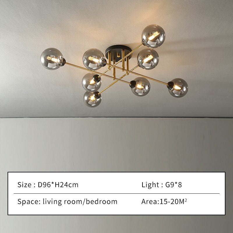 Valentina Industrial Glass Globe Chandelier LED, 6 Style - Cueteks