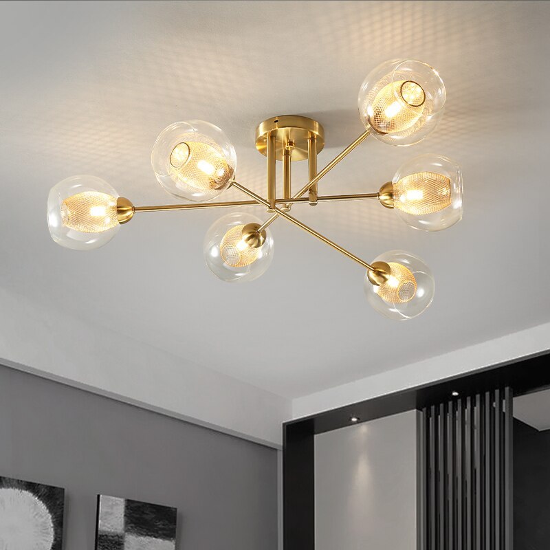 Valentina Industrial Glass Globe Chandelier LED, 6 Style - Cueteks