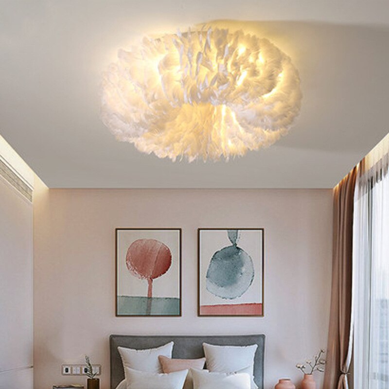 O'Moore Boho LED Deckenleuchte Kreis Weiß/Gelb/Rosa/Grau/ Schlafzimmer - Cueteks