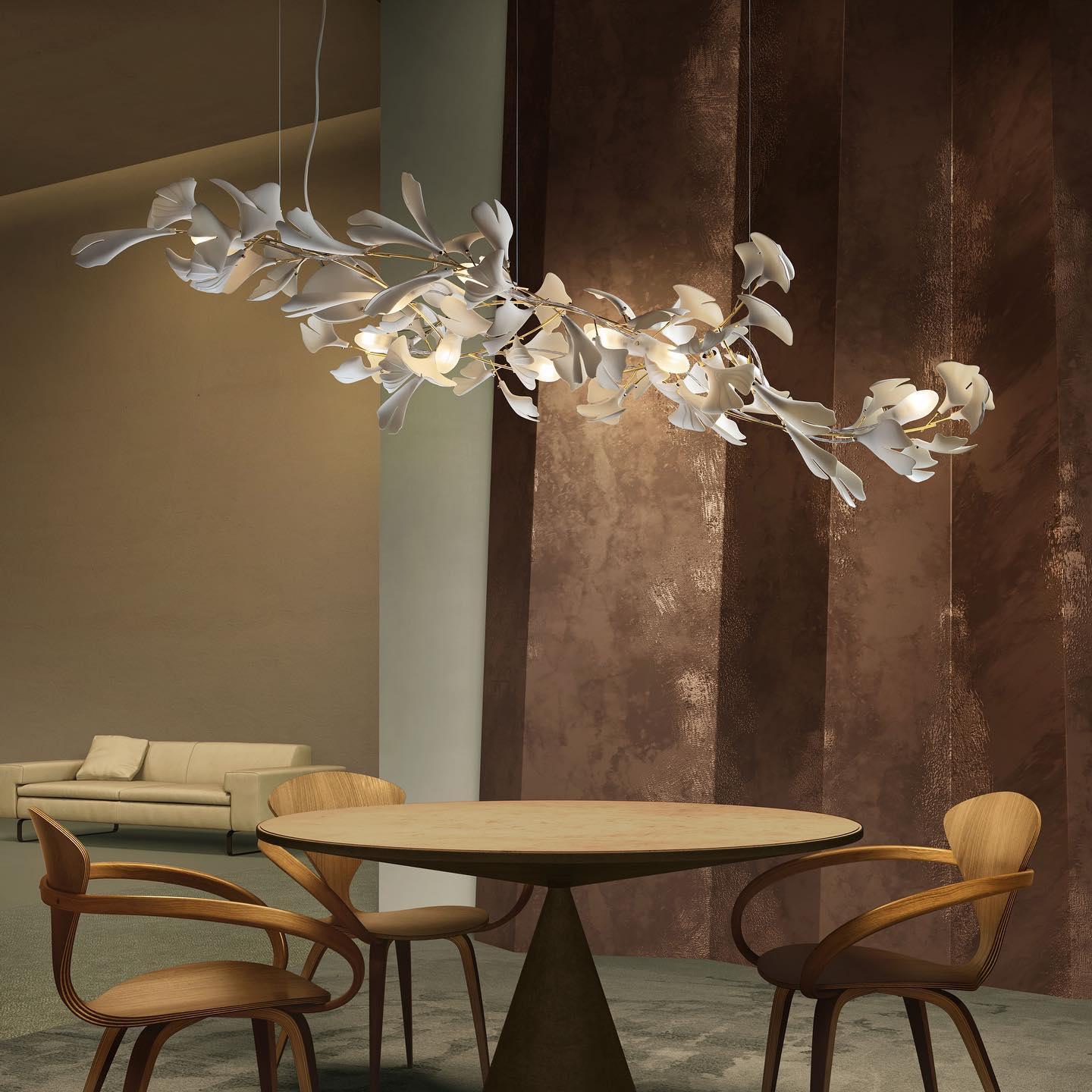 Olivia CeraFall Modern Art Deco Organic Chandelier Metal Ceramics - Cueteks