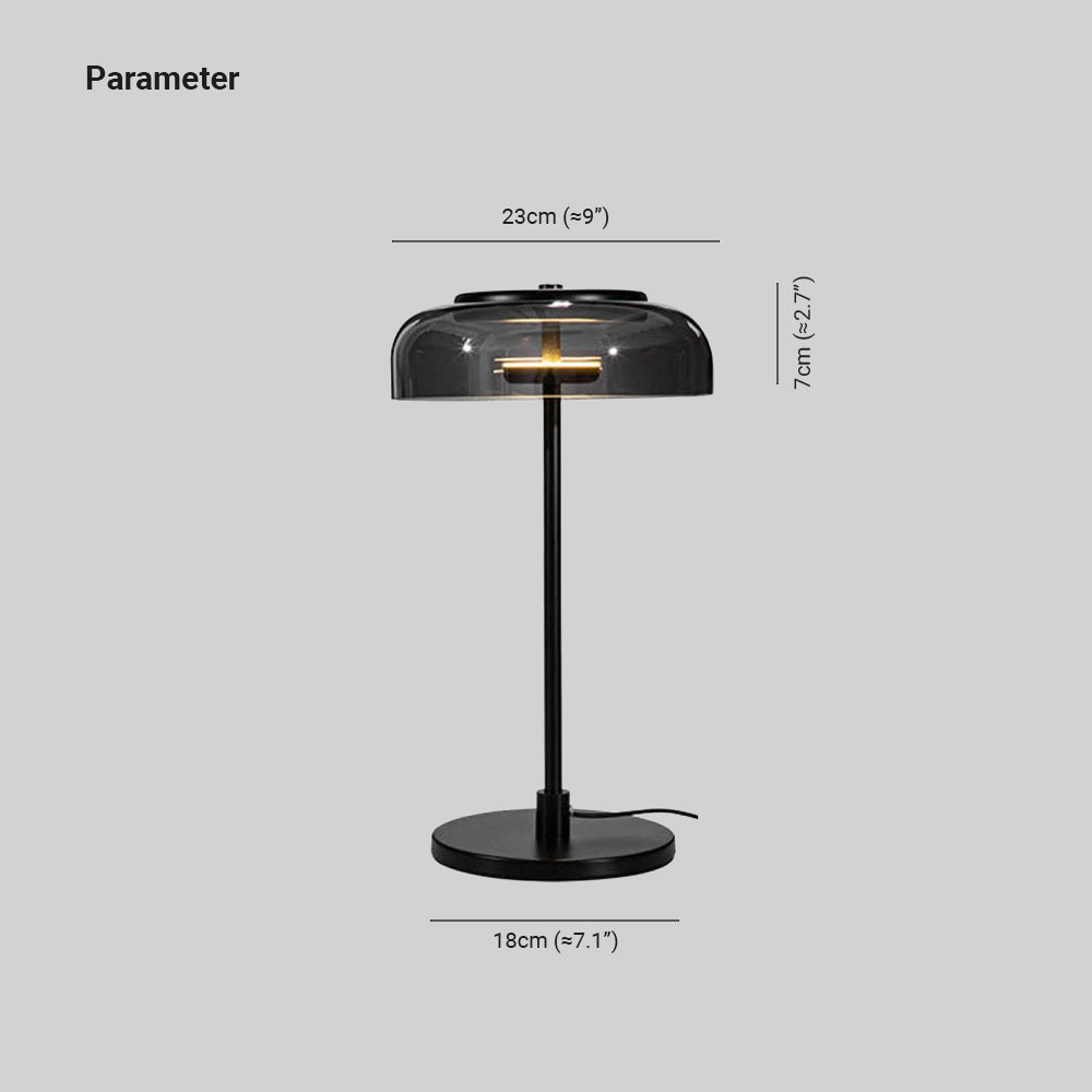 Hailie Modern Umbrella Glas/Metall Tischlampe, Schwarz - Cueteks