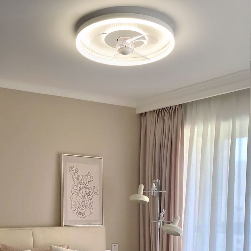 Quinn White Double-light Ceiling Fan with Light, DIA 15.7"/19.7" - Cueteks