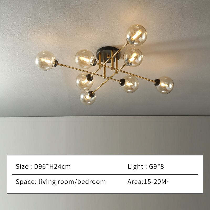 Valentina Industrial Glass Globe Chandelier LED, 6 Style - Cueteks