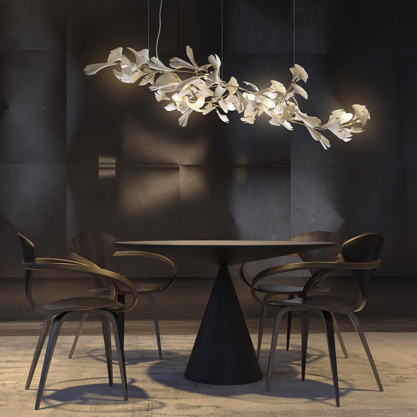 Olivia CeraFall Modern Art Deco Organic Chandelier Metal Ceramics - Cueteks