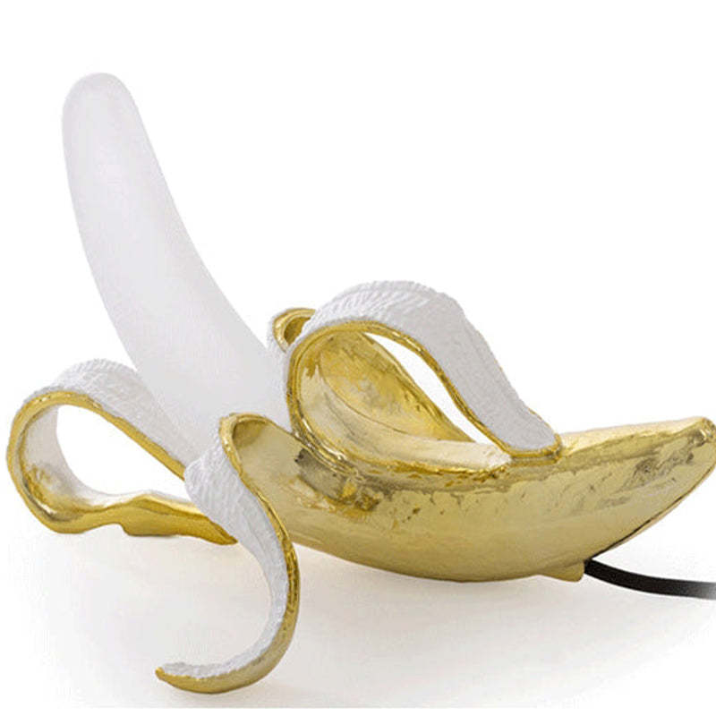 Celesta Creative Banana Resin/Glass Table Lamp, Yellow/Gold - Cueteks