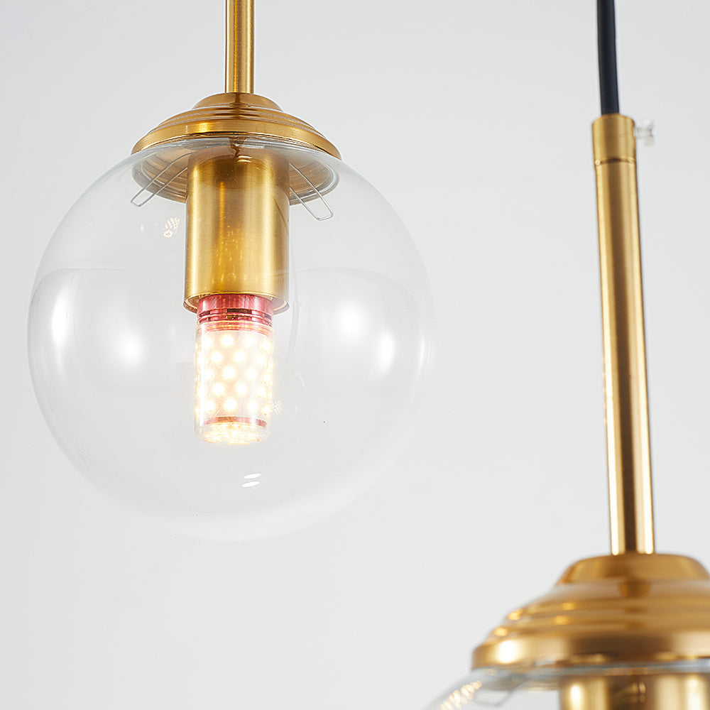Valentina Modern LED Pendelleuchte Glaskugel, 3 Farben, Esstisch, Metall Glas - Cueteks